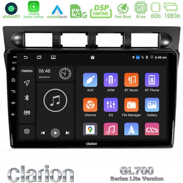 Clarion GL700 Lite Series Kia Picanto 2004-2007 8Core Android11 6+128GB Navigation Multimedia Tablet 9″ Με Carplay & Android Auto Με Carplay & Android Auto