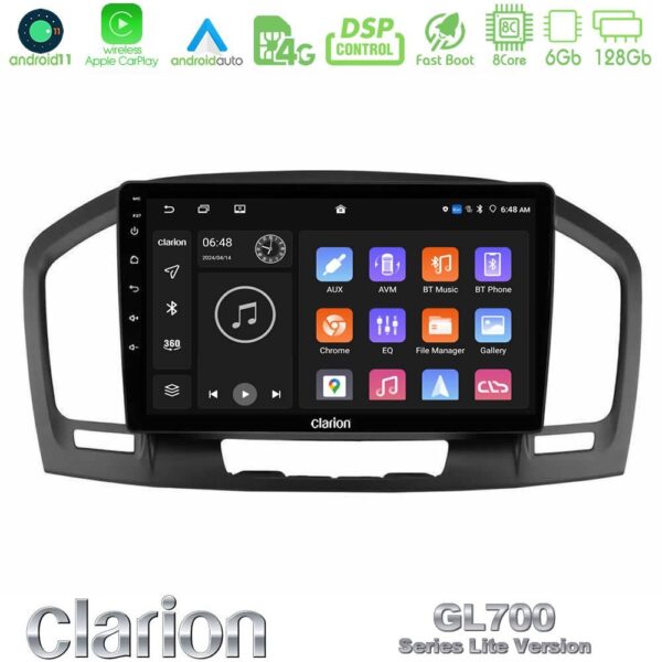 Clarion GL700 Lite Series 8Core Android11 6+128GB Opel Insignia 2008-2013 Navigation Multimedia Tablet 9" Με Carplay & Android Auto