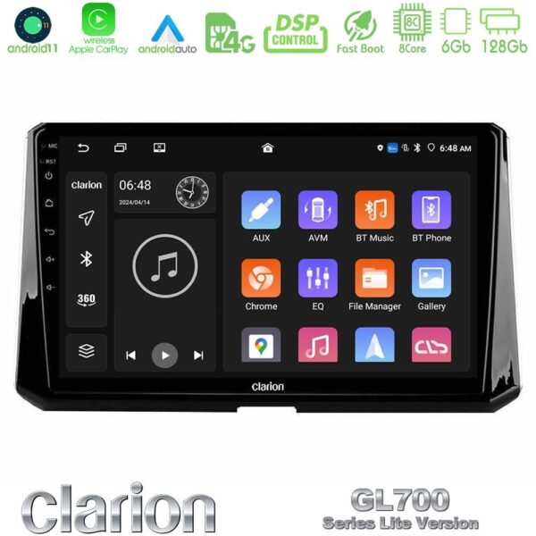 Clarion GL700 Lite Series 8Core Android11 6+128GB Toyota Corolla 2019-2022 Navigation Multimedia Tablet 9" Με Carplay & Android Auto