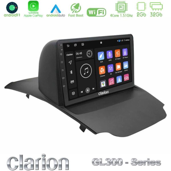 Clarion GL300 Series 4Core Android11 2+32GB Ford Ecosport 2014-2017 Navigation Multimedia Tablet 10" Με Carplay & Android Auto
