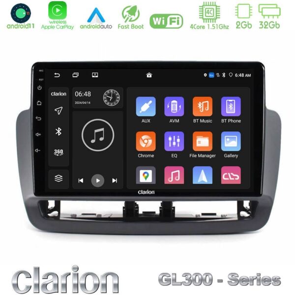 Clarion GL300 Series 4Core Android11 2+32GB Seat Ibiza 2012-2015 Navigation Multimedia Tablet 9" Με Carplay & Android Auto - Image 2