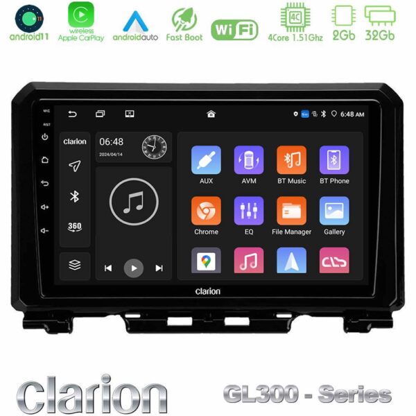 Clarion GL300 Series 4Core Android11 2+32GB Suzuki Jimny 2018-2022 Navigation Multimedia Tablet 9" Με Carplay & Android Auto