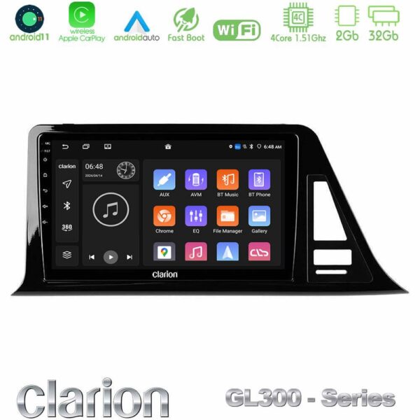 Clarion GL300 Series 4Core Android11 2+32GB Toyota CH-R Navigation Multimedia Tablet 9" Με Carplay & Android Auto