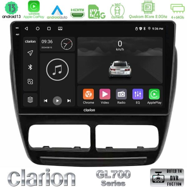 Clarion GL700 Series 8Core Android13 4+64GB Fiat Doblo / Opel Combo 2010-2014 Navigation Multimedia Tablet 9" Με Carplay & Android Auto