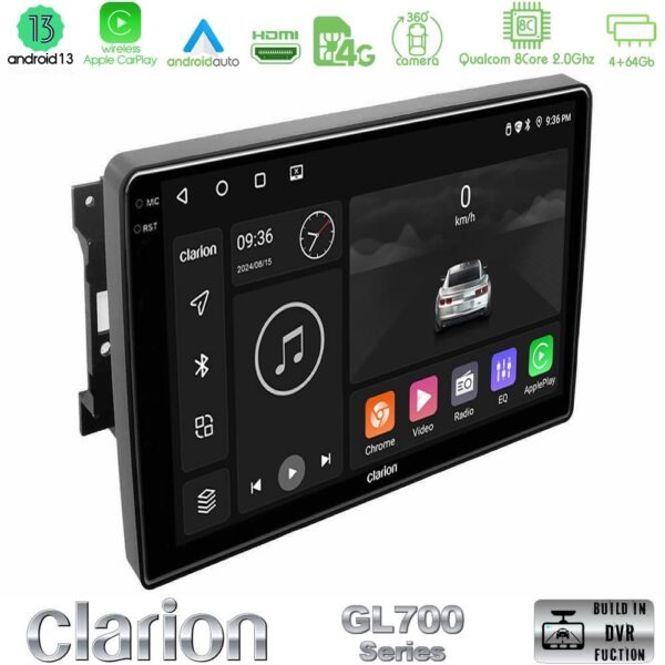 Clarion GL700 Series 8Core Android13 4+64GB Chrysler / Dodge / Jeep Navigation Multimedia Tablet 10" Με Carplay & Android Auto - Image 2