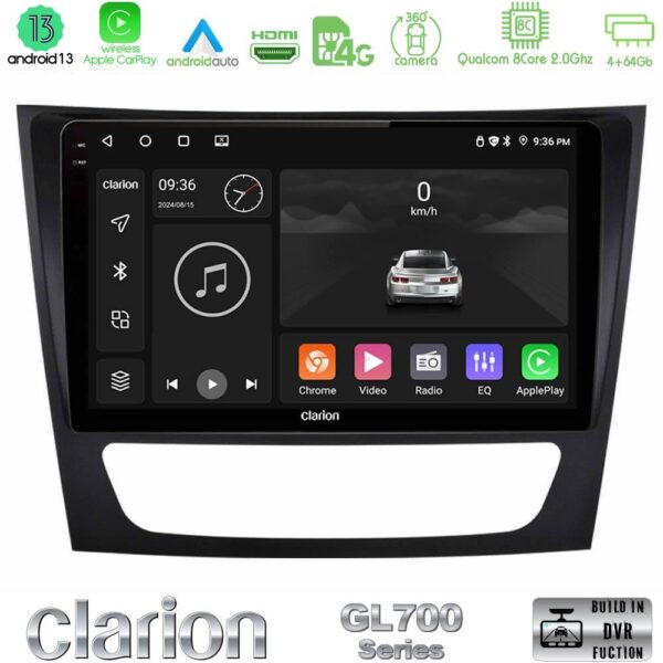 Clarion GL700 Series 8Core Android13 4+64GB Mercedes E Class / CLS Class Navigation Multimedia Tablet 9" Με Carplay & Android Auto