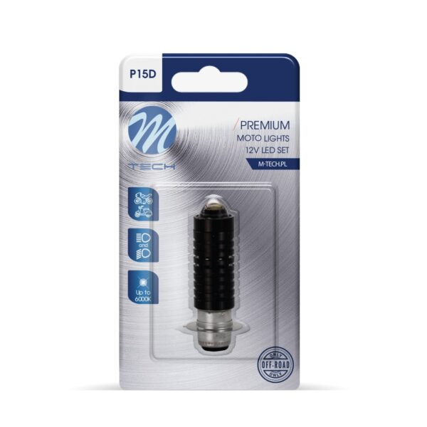 P15d 12V 15W 2x3570SMD LED 1.400lm 6.000K M-TECH - 1 ΤΕΜ. - Image 2