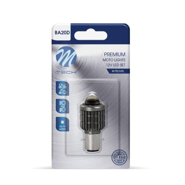 S2 10-80V BA20d 15W 2x3570SMD LED 1.400lm 6.000K ΔΙΠΛΗΣ ΠΟΛΙΚΟΤΗΤΑΣ BLISTER M-TECH - 1 ΤΕΜ. - Image 2