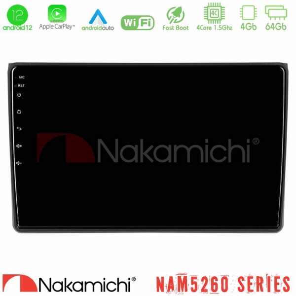 Nakamichi NAM5260 Series 4Core Android12 4+64GB Audi A4 B7 Navigation Multimedia Tablet 9" Με Carplay & Android Auto