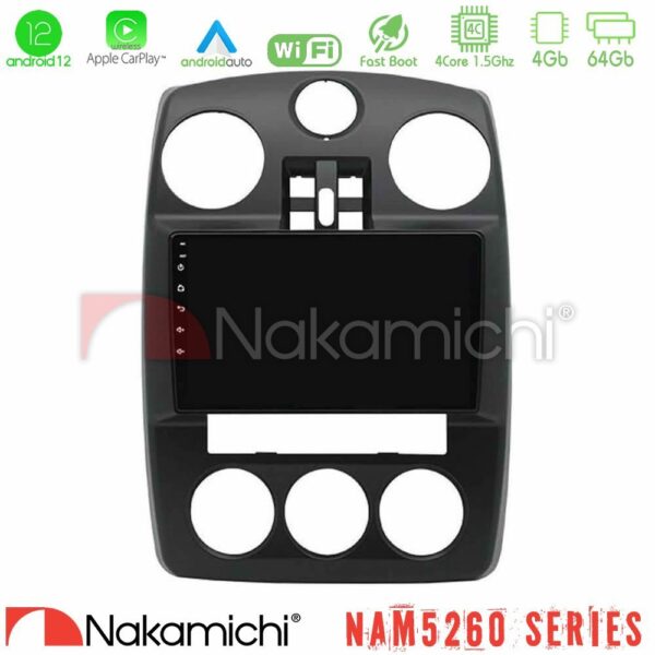 Nakamichi NAM5260 Series Chrysler PT-Cruiser 2000-2005 4Core Android12 4+64GB Navigation Multimedia Tablet 9″ Με Carplay & Android Auto