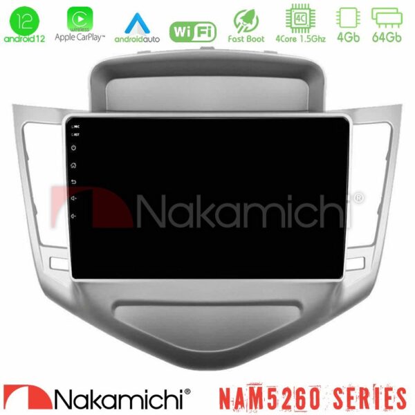 Nakamichi NAM5260 Series 4Core Android12 4+64GB Chevrolet Cruze 2009-2012 Navigation Multimedia Tablet 9" Με Carplay & Android Auto - Image 2