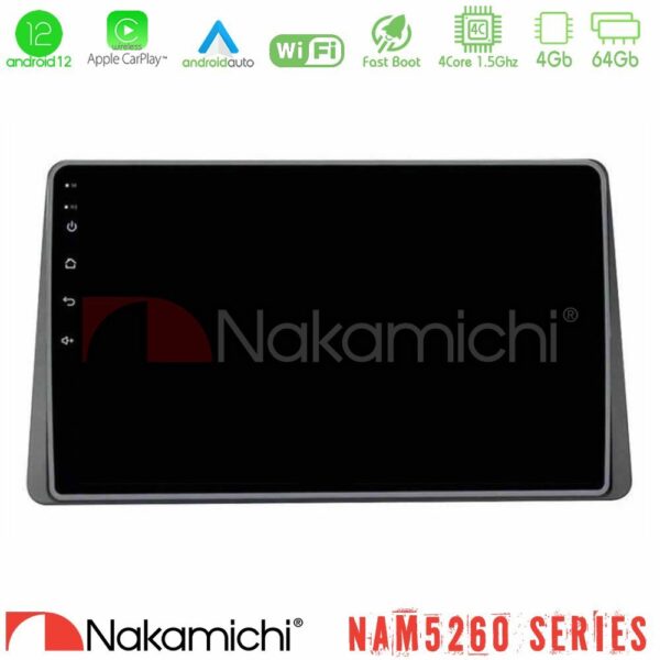 Nakamichi NAM5260 Series Renault Arkana 2019-> 4Core Android12 4+64GB Navigation Multimedia Tablet 9″ Με Carplay & Android Auto
