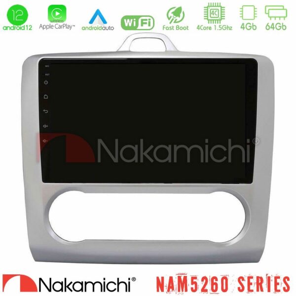 Nakamichi NAM5260 Series 4Core Android12 4+64GB Ford Focus Auto AC Navigation Multimedia Tablet 9" Με Carplay & Android Auto