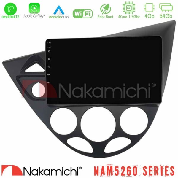 Nakamichi NAM5260 Series 4Core Android12 4+64GB Ford Focus 1999-2004 Navigation Multimedia Tablet 9" Με Carplay & Android Auto