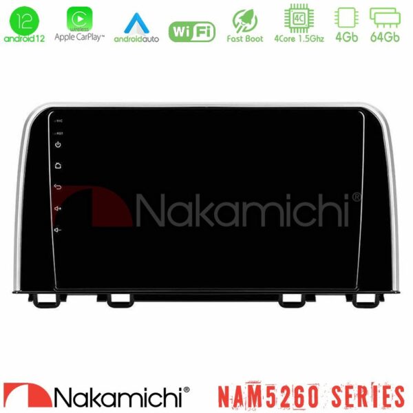 Nakamichi NAM5260 Series 4Core Android12 4+64GB Honda CR-V 2019-> Navigation Multimedia Tablet 10" Με Carplay & Android Auto