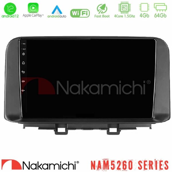 Nakamichi NAM5260 Series 4Core Android12 4+64GB Hyundai Kona 2018-2023 Navigation Multimedia Tablet 10" Με Carplay & Android Auto
