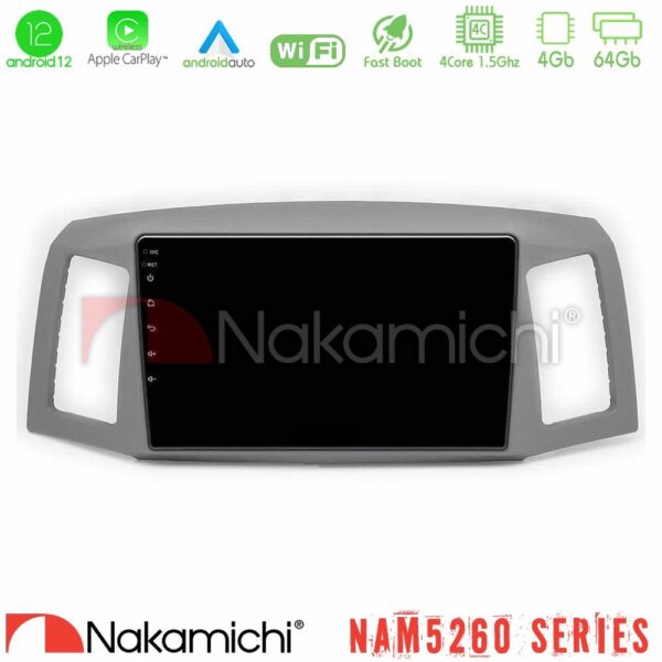 Nakamichi NAM5260 Series 4Core Android12 4+64GB Jeep Grand Cherokee 2005-2007 Navigation Multimedia Tablet 10" Με Carplay & Android Auto