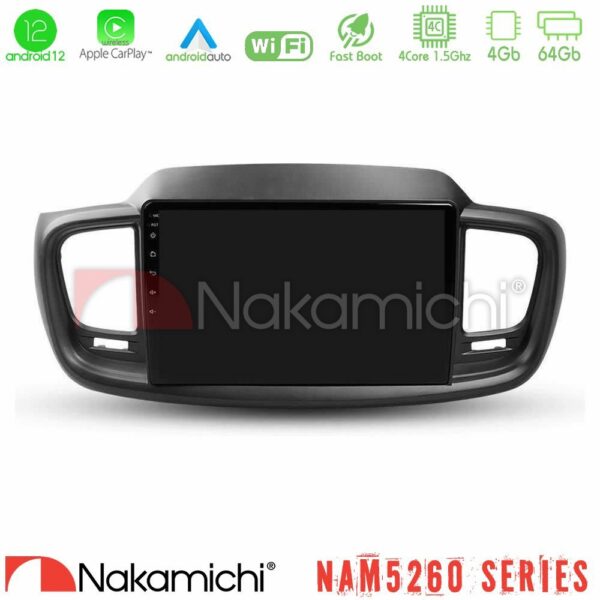 Nakamichi NAM5260 Series 4Core Android12 4+64GB Kia Sorento 2018-2021 Navigation Multimedia Tablet 9" Με Carplay & Android Auto