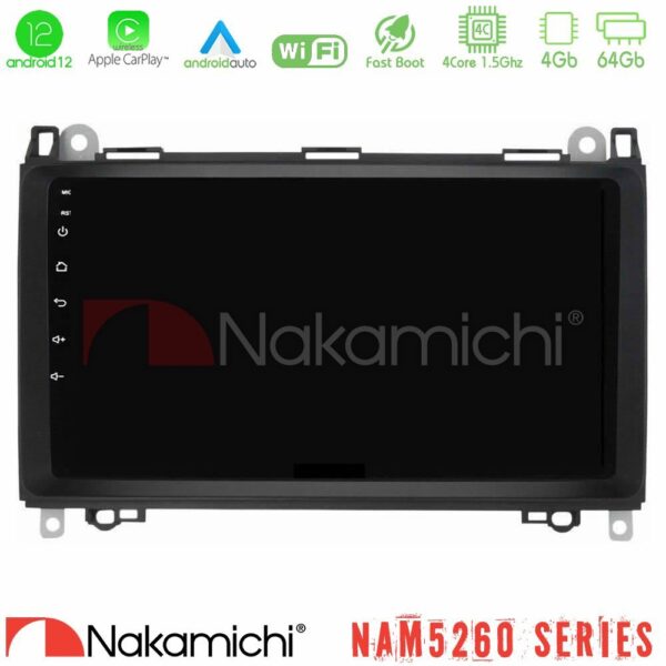 Nakamichi NAM5260 Series 4Core Android12 4+64GB Mercedes A/B/Vito/Sprinter Class Navigation Multimedia Tablet 9" Με Carplay & Android Auto