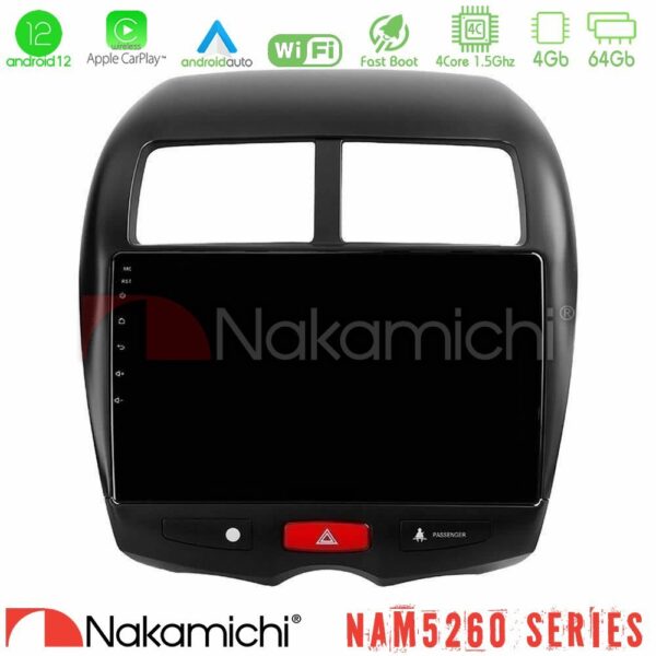 Nakamichi NAM5260 Series 4Core Android12 4+64GB Mitsubishi ASX Navigation Multimedia Tablet 10" Με Carplay & Android Auto