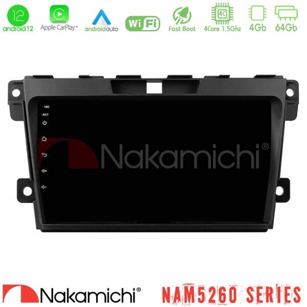 Nakamichi NAM5260 Series 4Core Android12 4+64GB Mazda CX-7 2007-2011 Navigation Multimedia Tablet 9" Με Carplay & Android Auto