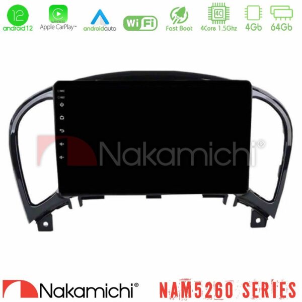 Nakamichi NAM5260 Series 4Core Android12 4+64GB Nissan Juke Navigation Multimedia Tablet 9" Με Carplay & Android Auto