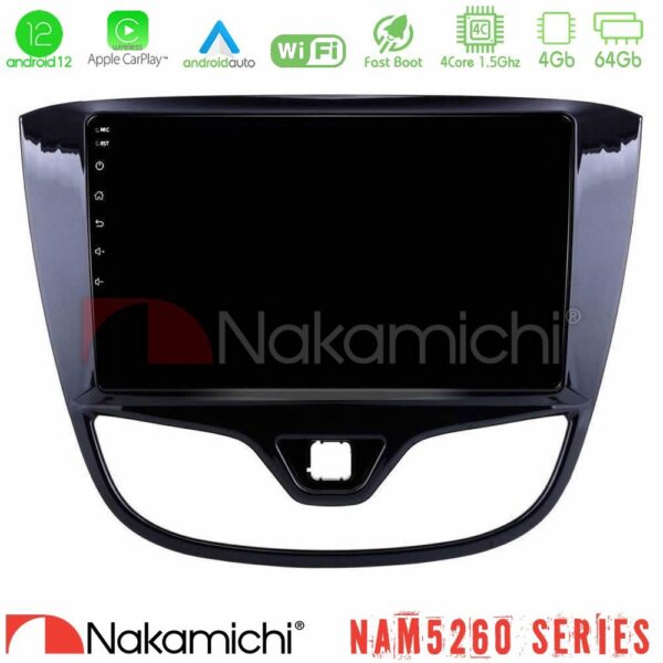 Nakamichi NAM5260 Series 4Core Android12 4+64GB Opel Karl 2017-2019 Navigation Multimedia Tablet 9" Με Carplay & Android Auto