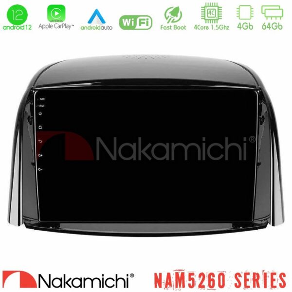 Nakamichi NAM5260 Series 4Core Android12 4+64GB Renault Koleos 2007-2015 Navigation Multimedia Tablet 9" Με Carplay & Android Auto