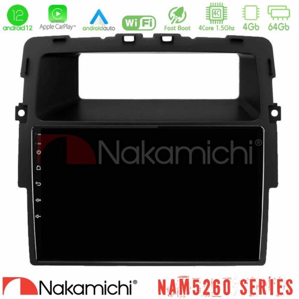 Nakamichi NAM5260 Series 4Core Android12 4+64GB Renault/Nissan/Opel Navigation Multimedia Tablet 10" Με Carplay & Android Auto
