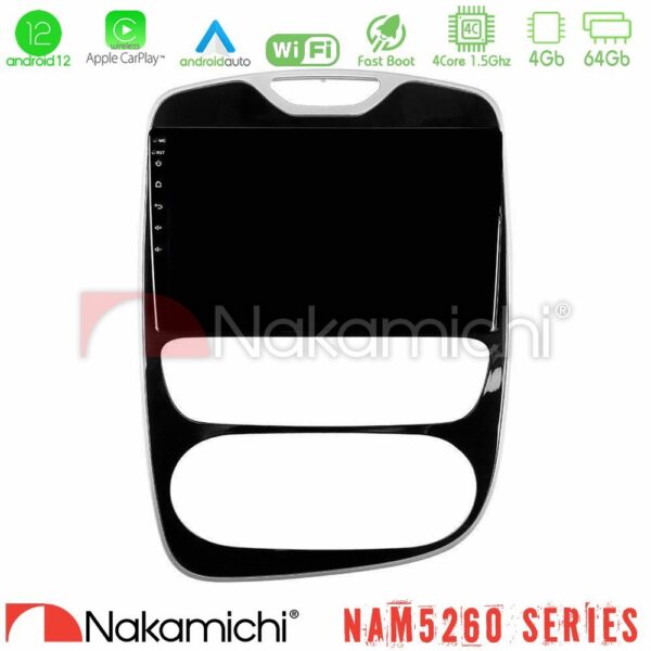Nakamichi NAM5260 Series 4Core Android12 4+64GB Renault Clio 2016-2019 Navigation Multimedia Tablet 10" Με Carplay & Android Auto