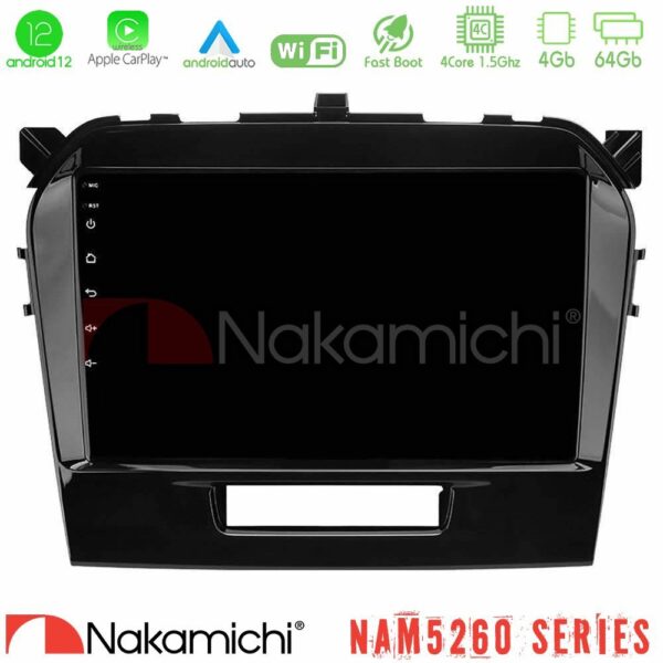Nakamichi NAM5260 Series 4Core Android12 4+64GB Suzuki Vitara 2015-2021 Navigation Multimedia Tablet 9" Με Carplay & Android Auto
