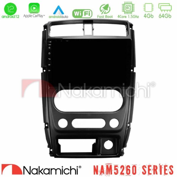 Nakamichi NAM5260 Series 4Core Android12 4+64GB Suzuki Jimny 2007-2017 Navigation Multimedia Tablet 9" Με Carplay & Android Auto