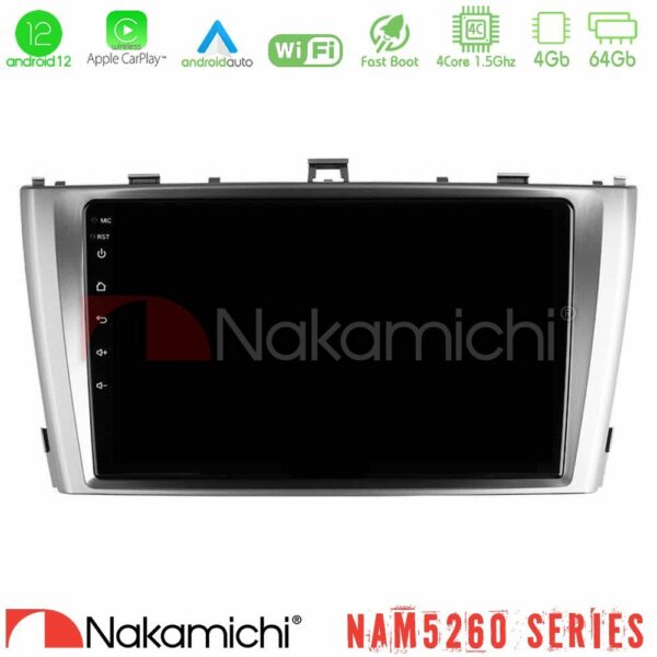 Nakamichi NAM5260 Series 4Core Android12 4+64GB Toyota Avensis T27 Navigation Multimedia Tablet 9" Με Carplay & Android Auto