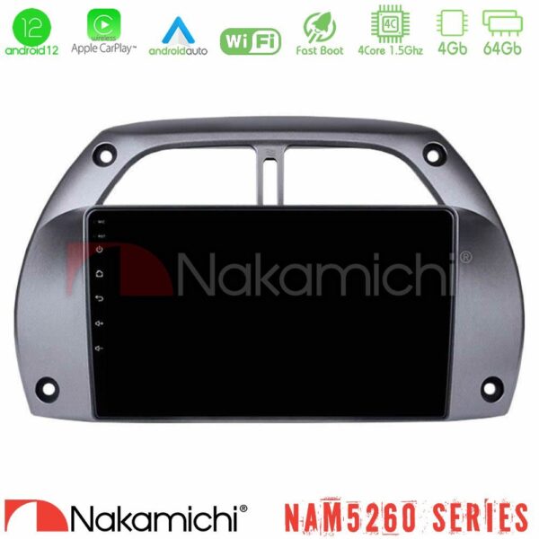Nakamichi NAM5260 Series 4Core Android12 4+64GB Toyota RAV4 2001 - 2006 Navigation Multimedia Tablet 9" Με Carplay & Android Auto