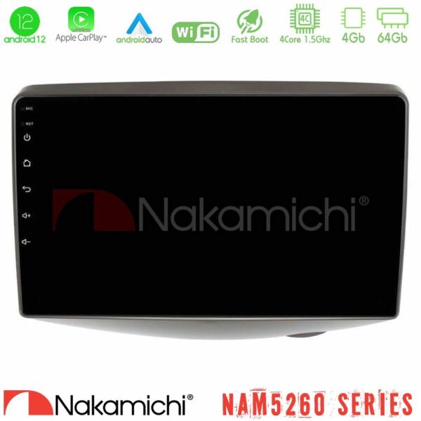 Nakamichi NAM5260 Series 4Core Android12 4+64GB Toyota Yaris 1999 - 2006 Navigation Multimedia Tablet 9" Με Carplay & Android Auto
