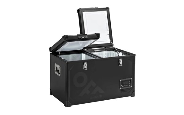 ΨΥΓΕΙΟ TB65DD STEEL BLACK ΜΕΤΑΛΛΙΚΟ ΜΕ 2 ΘΑΛΑΜΟΥΣ 60L (36L+24L) 12/24V 85W 499x810x492mm INDEL B - 1 TEM. - Image 2