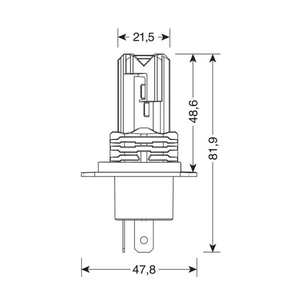 H4 HALO KILLER P43t 9-32V -20W - 6500K - 3200lm HALO LED KIT SERIES 10 (12 LED ZES CHIPS) - 2 ΤΕΜ. - Image 2