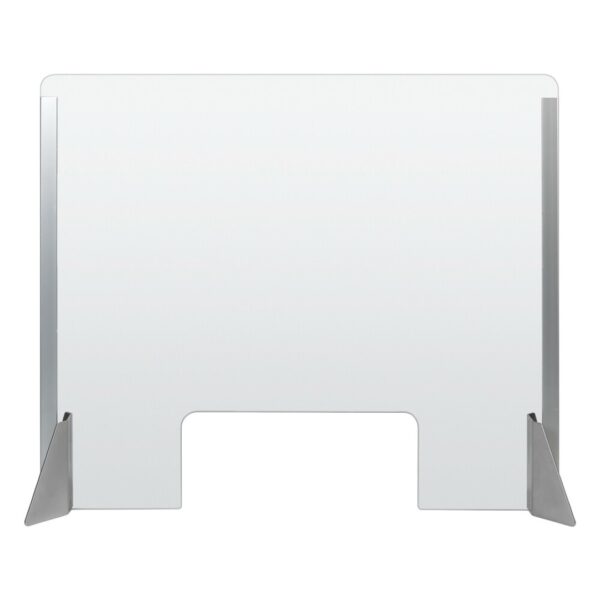 ΠΡΟΣΤΑΤΕΥΤΙΚΟ ΔΙΑΧΩΡΙΣΤΙΚΟ ΤΖΑΜΙ PLEXIGLASS 3mm 66x56cm ΜΕ ΤΡΥΠΑ ΚΑΙ ΒΑΣΕΙΣ ΣΤΗΡΙΞΗΣ ΑΛΟΥΜΙΝΙΟΥ - Image 2
