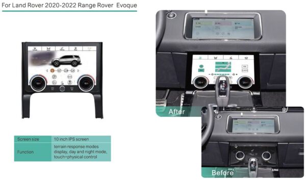 DIQ FZ 2026 TOUCHSCREEN CLIMATE CONTROL PANEL 10" for RANGE ROVER EVOQUE mod. 2020-2022 - Image 4