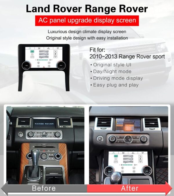 DIQ FZ 2012 TOUCHSCREEN CLIMATE CONTROL PANEL 10" for RANGE ROVER SPORT L320 mod. 2010-2013 - Image 5