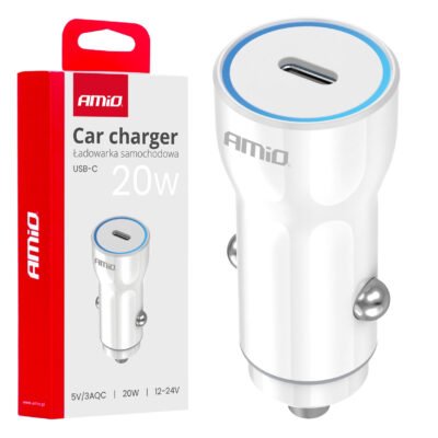 ALL IN POINT ΦΟΡΤΙΣΤΗΣ ΑΝΑΠΤΗΡΑ 12/24V ΜΕ 1 ΘΥΡΑ USB-C 20W 5V/3AQC ΤΑΧΕΙΑΣ ΦΟΡΤΙΣΗΣ ΛΕΥΚΟΣ AMIO - 1 Τεμ. - AIN-182720 LEFKELIS.GR