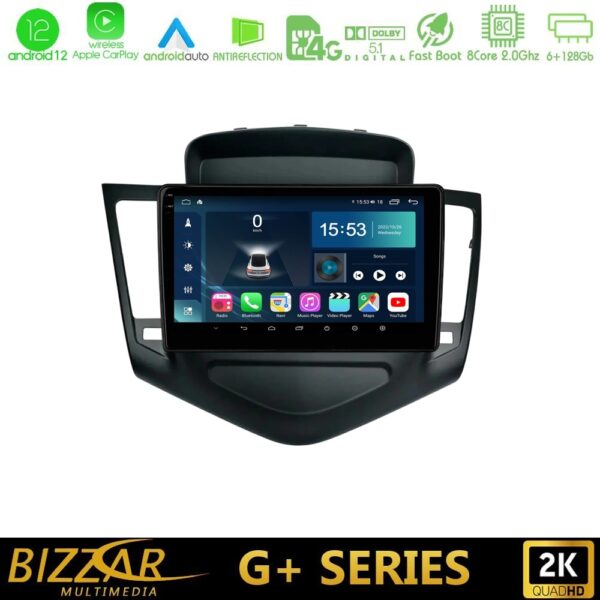 Bizzar G+ Series Chevrolet Cruze 2009-2012 8core Android12 6+128GB Navigation Multimedia Tablet 9"