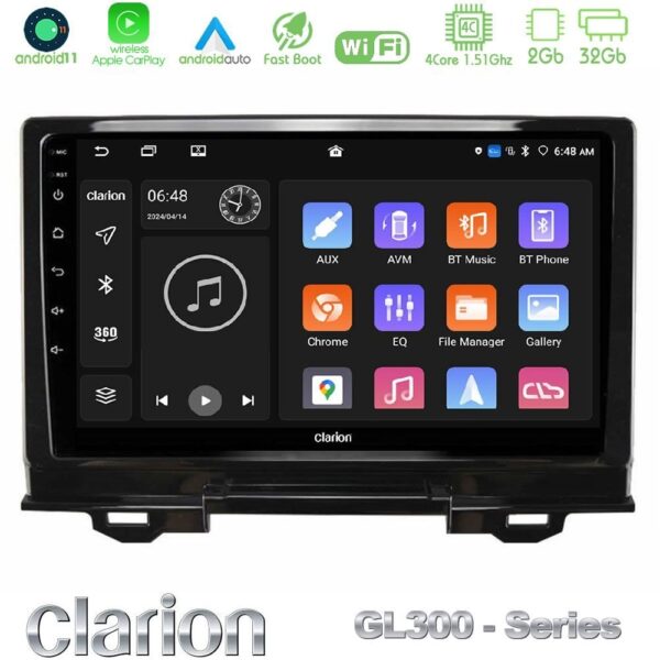 Clarion GL300 Series 4Core Android11 2+32GB Honda HR-V 2021-> Navigation Multimedia Tablet 9" Με Carplay & Android Auto