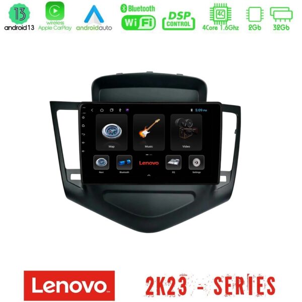 Lenovo Car Pad Chevrolet Cruze 2009-2012 4Core Android 13 2+32GB Navigation Multimedia Tablet 9"