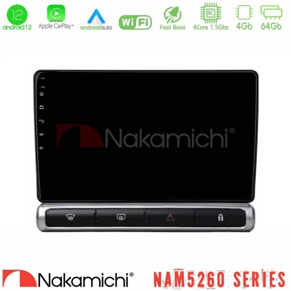Nakamichi NAM5260 Series 4Core Android12 4+64GB Citroen C3 2016-> Navigation Multimedia Tablet 9" Με Carplay & Android Auto - Image 2