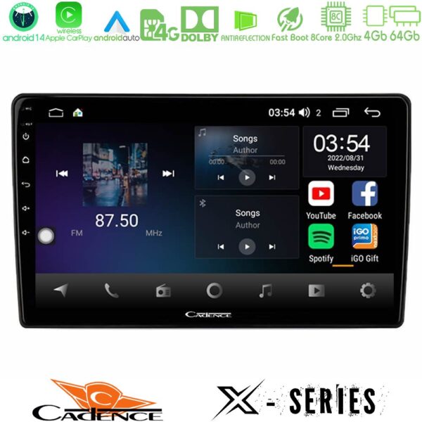 Cadence X Series Alfa Romeo Giulietta 8core Android 14 4+64GB Navigation Multimedia Tablet 9"