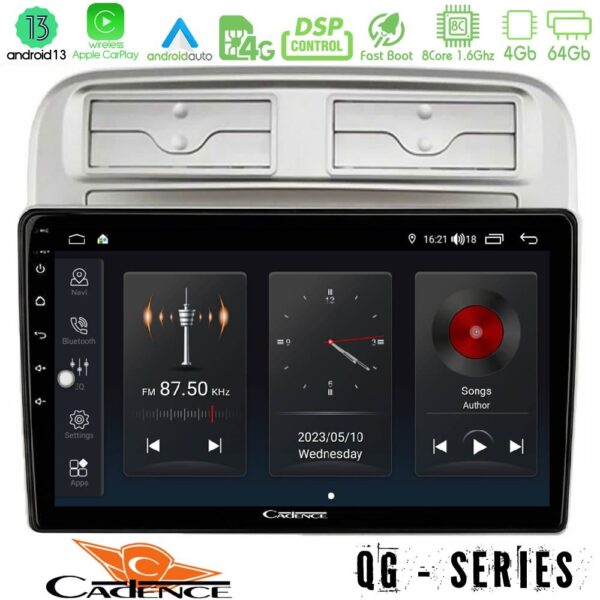 Cadence QG Series 8Core Android13 4+64GB Fiat Grande Punto 2006-2011 Navigation Multimedia Tablet 9"