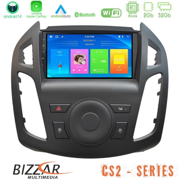 Bizzar CS2 Series 4Core Android14 2+32GB Ford Transit Connect 2013-2018 Navigation Multimedia Tablet 9" Με Carplay & Android Auto