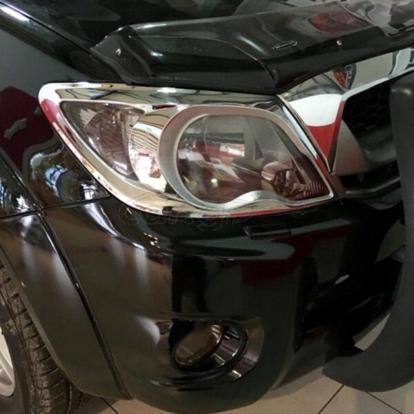 Μασκάκια Μπροστινών Φαναριών Χρωμίου Για Toyota Hilux 05-12 2 Τεμάχια - Image 3