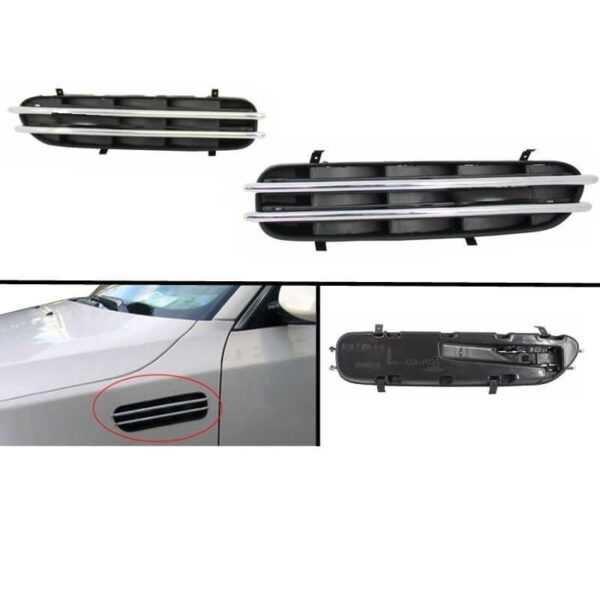 All in Point Πλαινές Γρίλιες Φτερών Για Bmw 5 E60 03-10 M5 Look Μαύρο / Χρώμιο 2 Τεμάχια 0002122